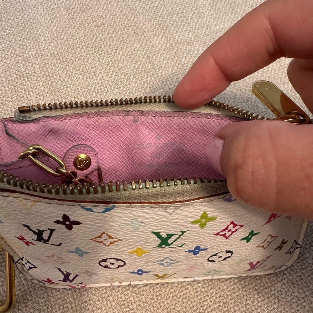 Louis Vuitton Multicolor Key Pouch Monogram Clés Coin Card Holder Murakami 🌈 - Picture 11 of 13